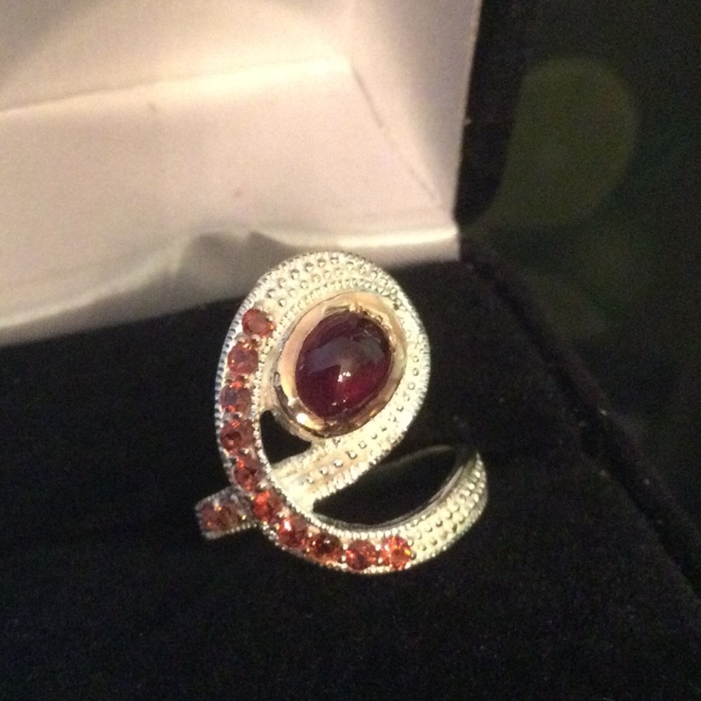 Genuine Aa Ruby & Garnet Ring - image 2